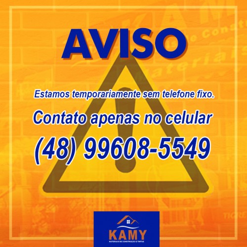 Aviso: estamos temporariamente sem telefone fixo.