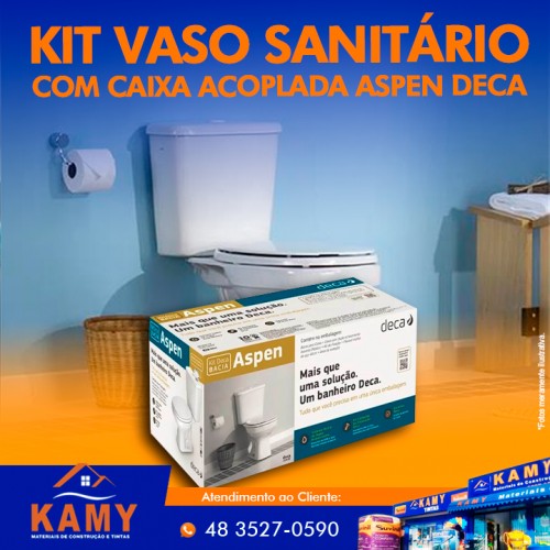 Kit Vaso Sanitário com Caixa Acoplada Deca Aspen Branco Acionamento Duplo 3/6L