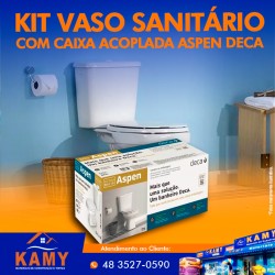 Kit Vaso Sanitário com Caixa Acoplada Deca Aspen Branco Acionamento Duplo 3/6L